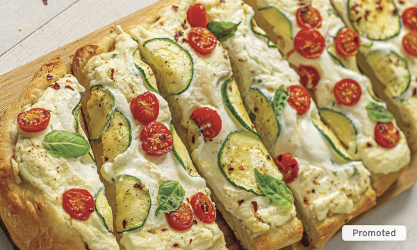 Flatbread with ricotta and zucchini